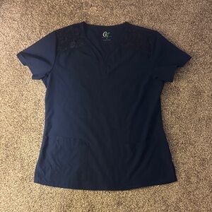 Women's Navy Blue Scrub Top